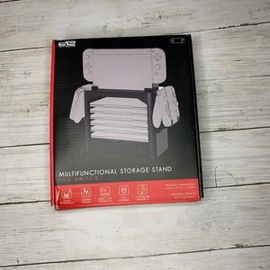 Nintendo Switch Storage Tower Stand | Game Disk Rack & Controller Holder - Black